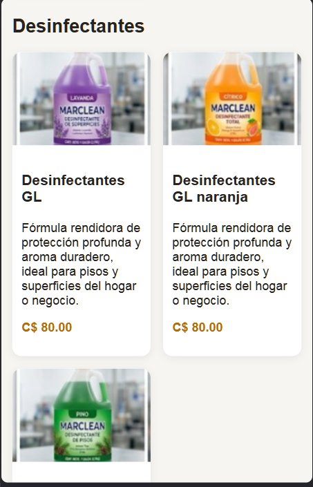 Catálogo de productos MarClean en el celular